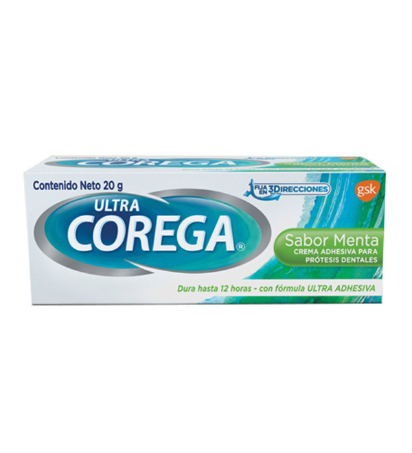 Ultra corega crema adhesiva dental sabor menta x 20 grs.