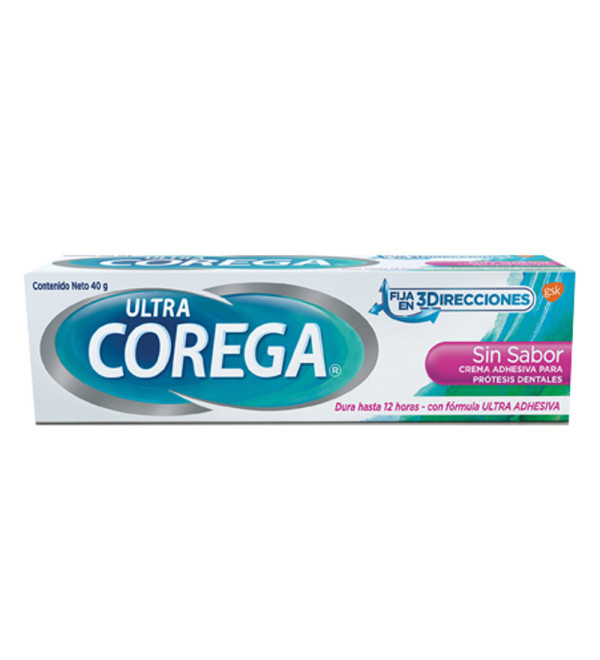 Ultra corega crema adhesiva dental sin sabor x 40 grs.