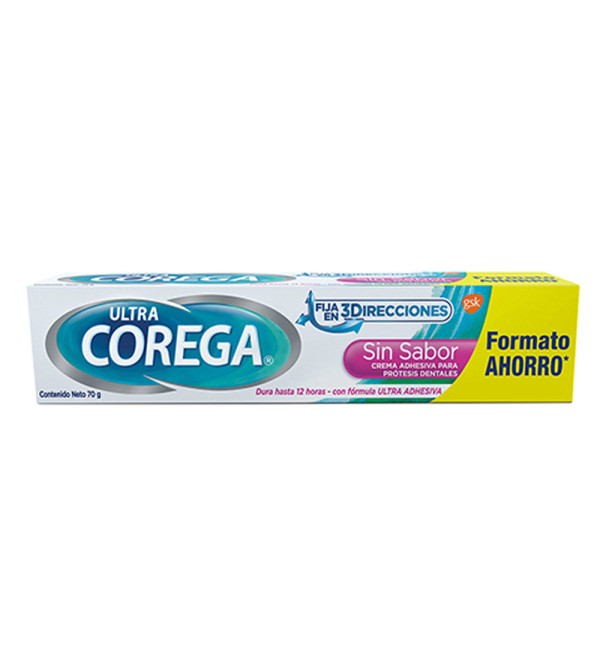 Ultra corega crema adhesiva dental sin sabor x 70 grs.
