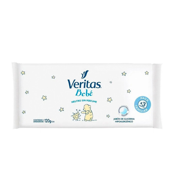 Veritas jabón glicerina bebe 3 unidades x 120 grs. 