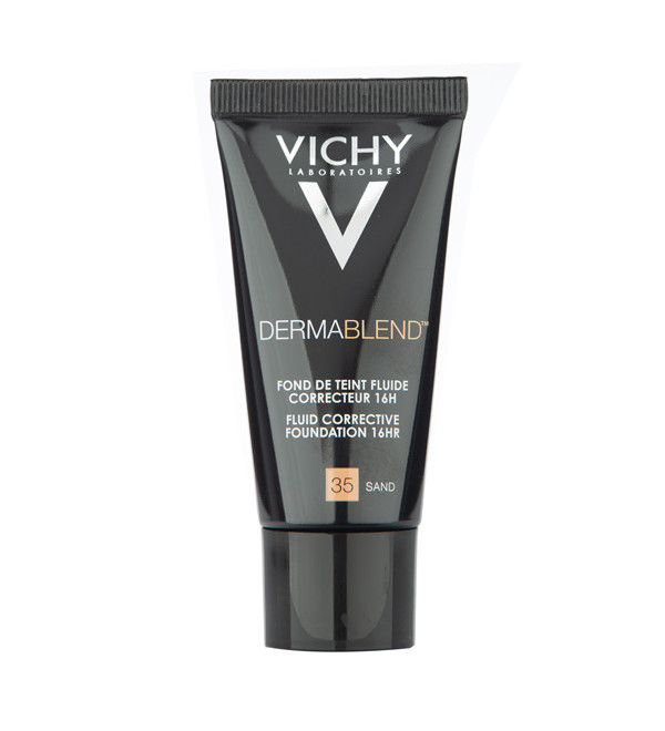 Vichy dermablend base fluída correctora, alta cobertura durante 16 hs + hidratación, tono sand 035 x 30 ml.