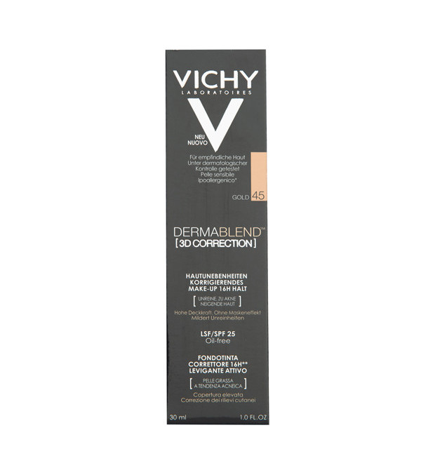 Vichy dermablend coverflow maquillaje correctivo tono gold 045 x 30 ml.