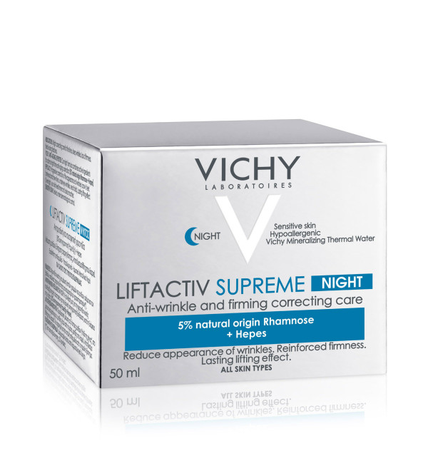 Vichy liftactiv supreme noche crema tratamiento antiarrugas y firmeza global para mujeres + 40 años x 50 grs.