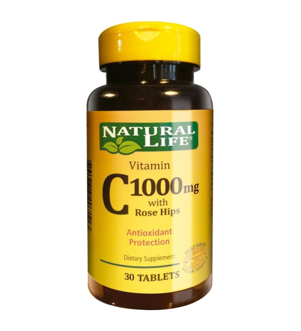 Vitamina c natural life 1000 mg x 30 cápsulas.