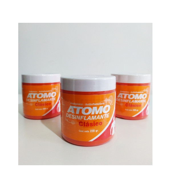 Atomo desinflamante clásico analgésico antiinflamatorio  pote x 220 grs.