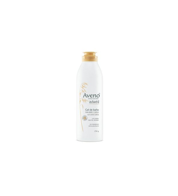 Aveno gel infantil de baño para bebés y niños, para piel sensible sin parabenos x 250 ml.