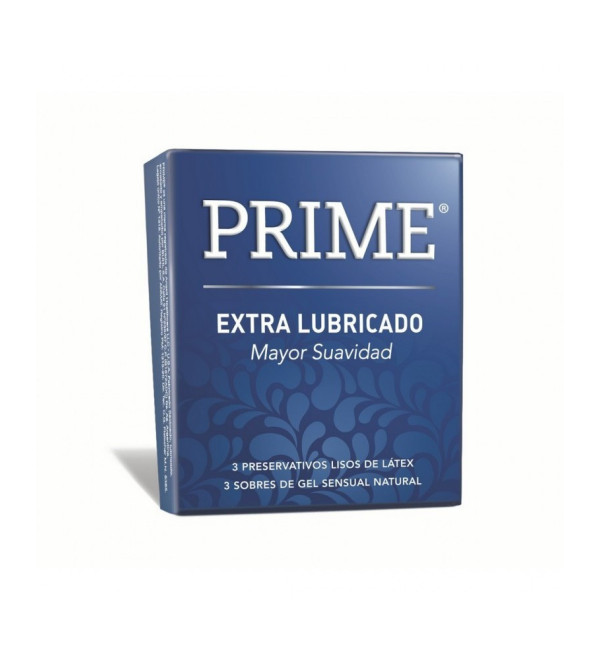 Prime preservativos extra lubricado x 3 unidades.