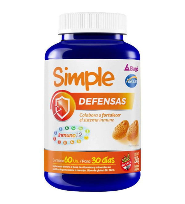 Simple defensas pastillas gomitas x 60