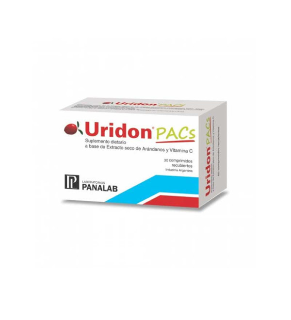 Uridon pacs suplemento para prevención de las infecciones urinarias bajas,  con extracto de arándanos y vitamina c x 30 com.
