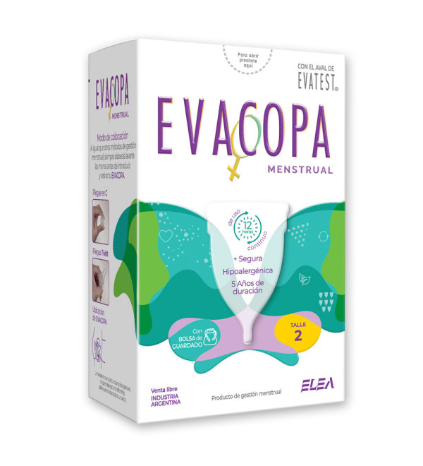 Evacopa protección femenina copa menstrual talle 2