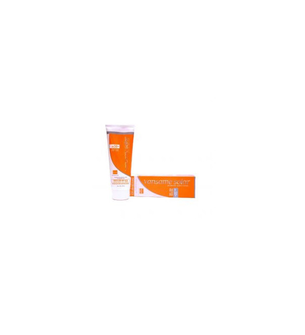 Valuge vansame protector solar factor 50 crema, formulada para pieles sensible al daño solar, resistente al agua x 200 ml.