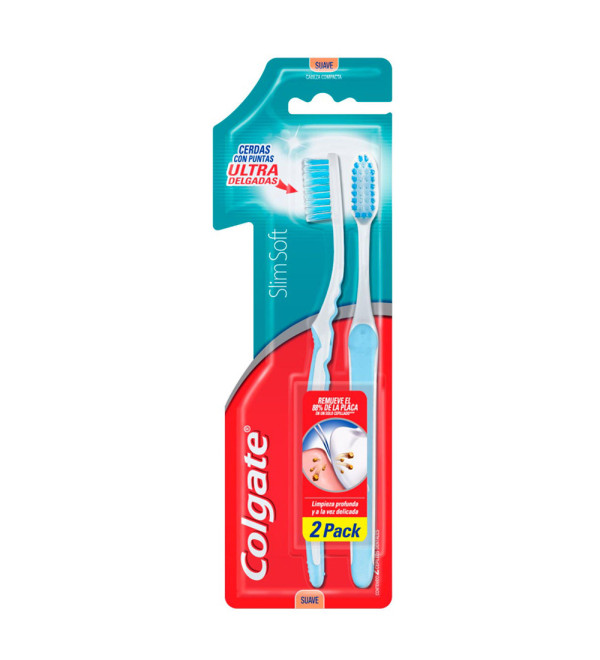 Colgate cepillo dental slimsoft suave 2 x 1