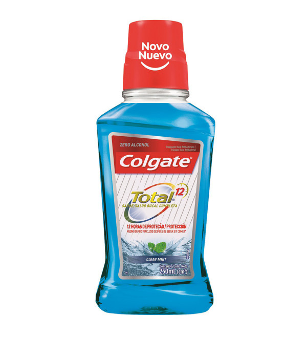 Colgate enjuague bucal total 12 clean mint x 250 ml.