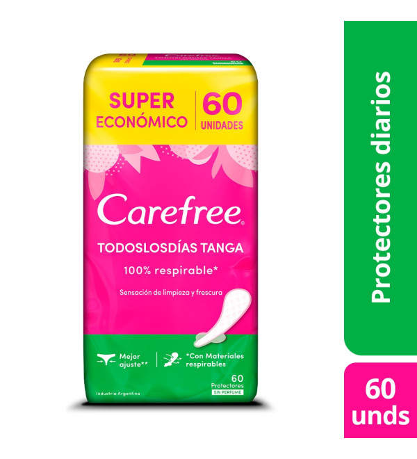 Carefree tanga protección femenina todos los dias x 60 unidades.