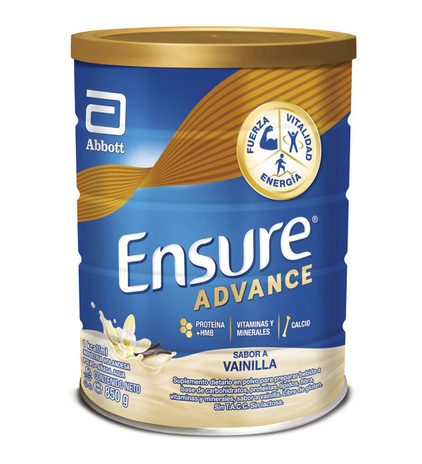 Ensure advance suplemento nutricional en polvo sabor a vainilla x 850 grs.