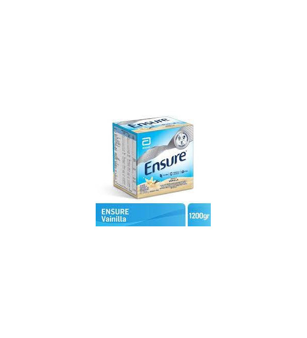 Ensure vainilla polvo, específicamente diseñado para suplementar la alimentación y proveer nutrición completa x 1200 grs.
