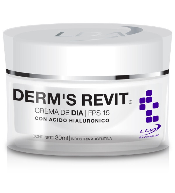 Lda derm´s revit crema antiedad de día con ácido hialurónico y factor de protección 15 x 30 ml.