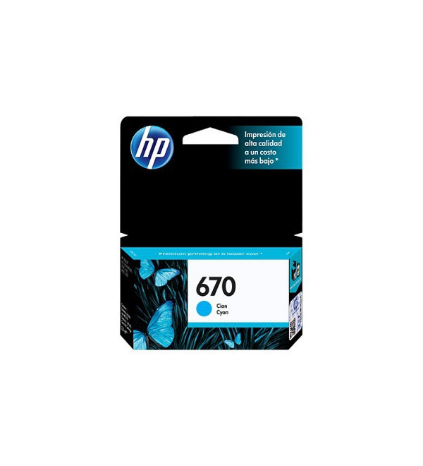 Cart hp 670 cyan deskjet ink advantage 3525