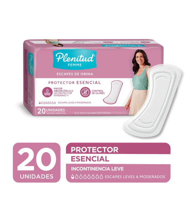 Plenitud femme toallitas femeninas protección esencial x 20 unidades.