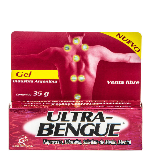 Bengue ultra gel, tratamiento en gel para la inflamación, dolor y limitación funcional de músculos y articulaciones x 35 grs.
