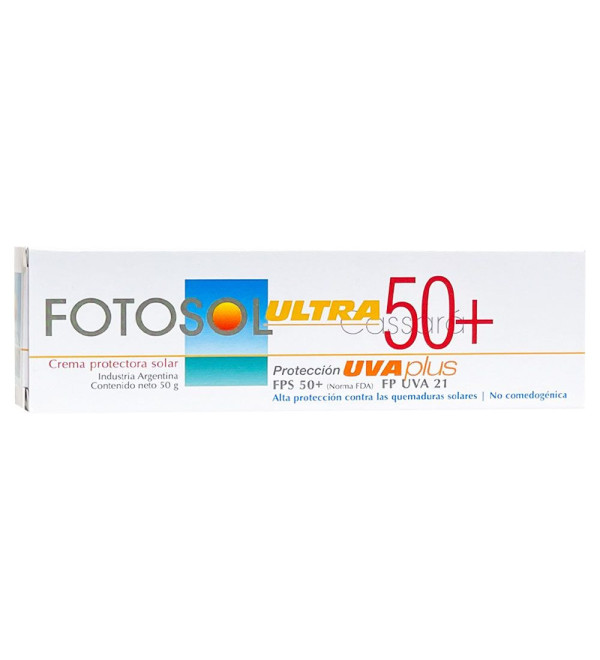 Fotosol ultra protector solar facial factor 50+, alta protección solar, no comedogénica crema x 50 grs.