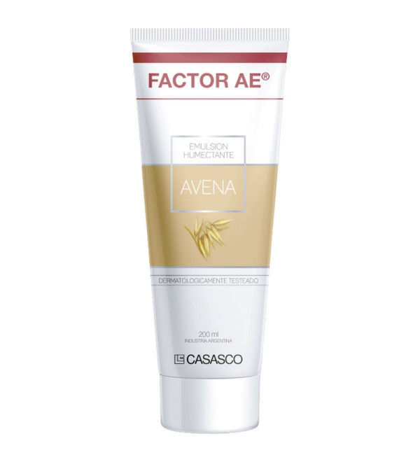Factor AE emulsión humectante con avena para pieles sensibles, reactivas o atópicas x 200 ml.
