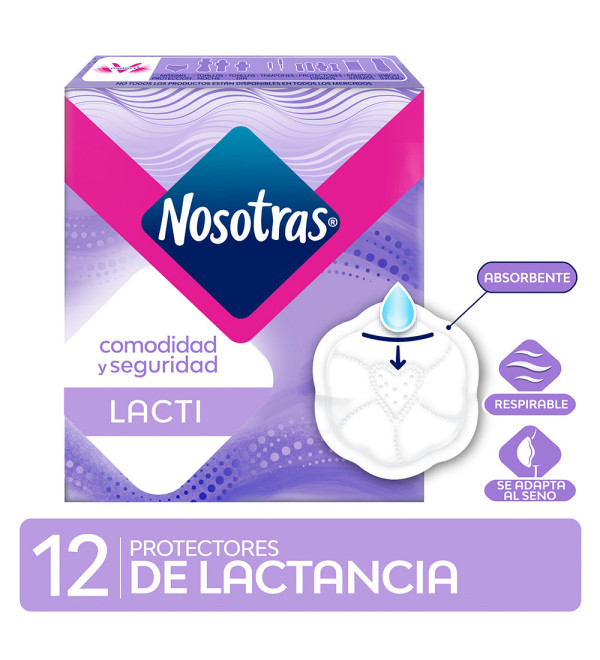 Nosotras protectores mamarios  x 12 unidades.