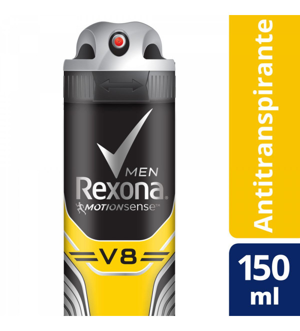 Rexona v8 desodorante hombre antitranspirante en aerosol x 150 ml.