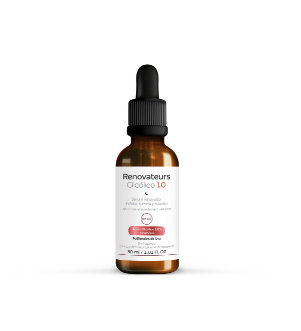 Cepage renovateurs serum facial de ácido glicólico al 10%, efecto peeling, atenúa arrugas y líneas de expresión