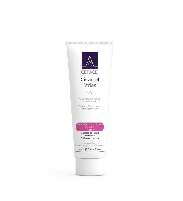 Cepage cicanol stries emulsión, controla y ayuda a prevenir las estrías x 120gr.
