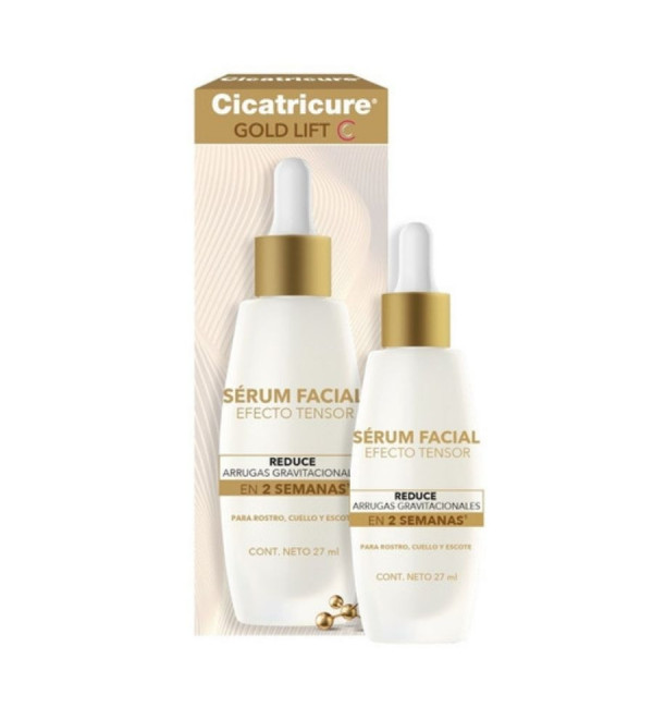 Cicatricure gold lift serum facial antiedad efecto tensor para rostro, cuello y escote x 30 ml.