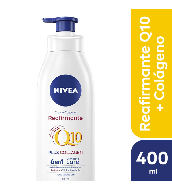 Nivea body q10 plus collagen crema reafirmante e hidratante corporal para todo tipo de piel x 400 ml.