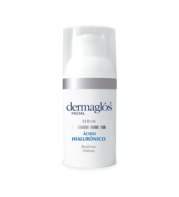 Dermaglos facial serum con ácido hialurónico, reafirma y tonifica, hidrata y aporta elasticidad x 30 ml.