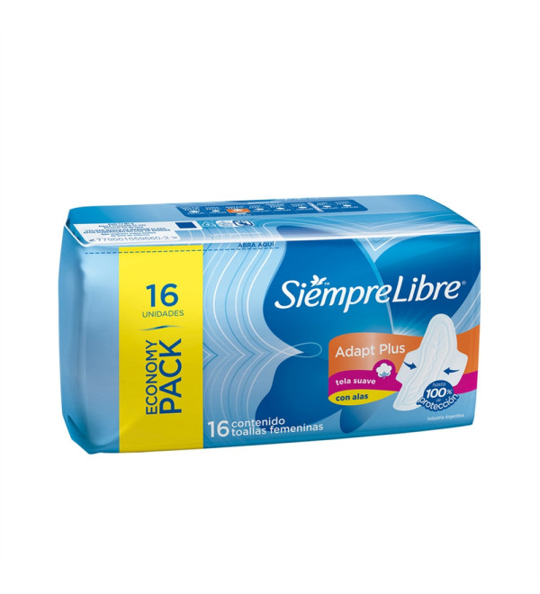 Siempre libre toallitas femeninas adapt plus  x 16 unidades