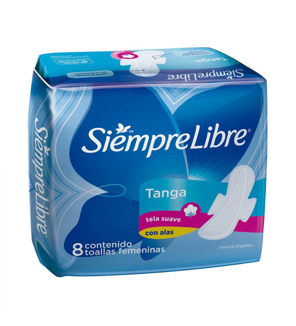 Siempre  libre toallita femenina tanga con alas x 8
