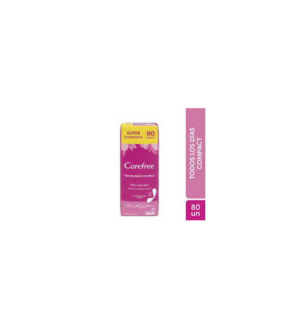 Carefree protectores diarios todos los días compacto sin perfume x 80