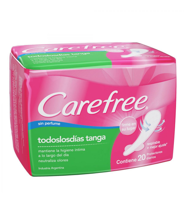 Carefree protectores femeninos diarios todos los dias tanga x20