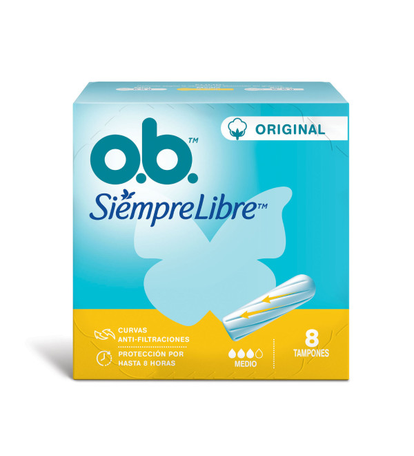Ob tampones canal curvo medio x 8
