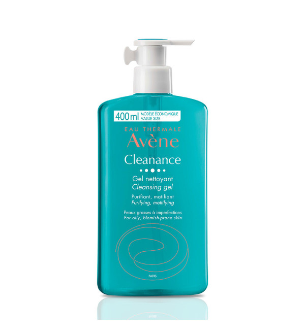 Avene cleanance gel limpiador, purifica suavemente y reduce el exceso de sebo y elimina las impurezas de la piel x 400 ml.