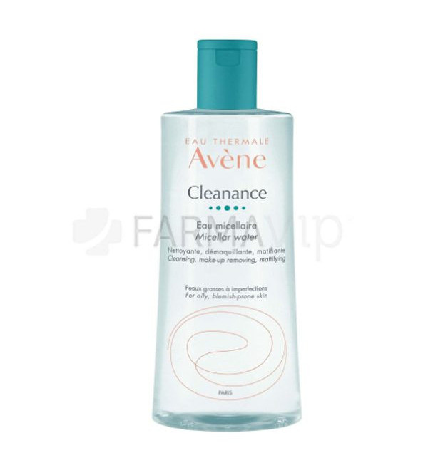 Avene cleanance loción micelar de limpieza para rostro y ojos para pieles grasas o con imperfecciones x 400 ml.