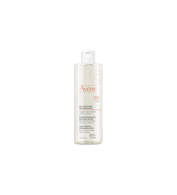 Avene loción micelar limpiadora facial, desmaquillante de rostro, ojos y labios. Elimina las impurezas de la piel x 400 ml.