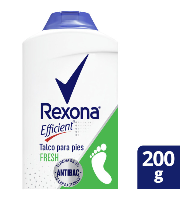Rexona efficient talco desodorante para pies fresh x 200 grs.