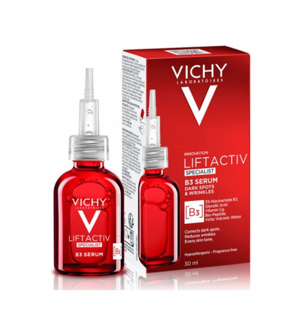 Vichy liftactiv specialist b3 serum, corrige manchas oscuras, reduce arrugas y unifica el tono de la piel x 30.