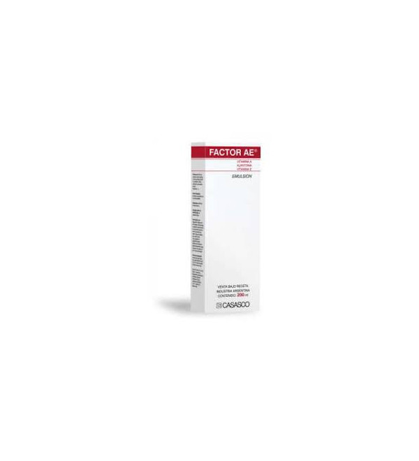 Factor AE emulsión corporal emoliente, protege y regenera la piel con vitamina A, alantoína y vitamina E x 100 ml.