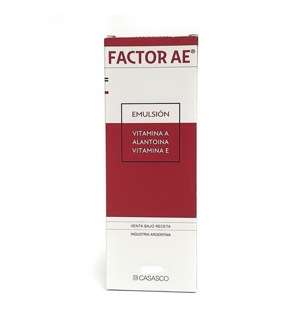 Factor AE emulsión corporal emoliente, protege y regenera la piel con vitamina A, alantoína y vitamina E x 400 ml.