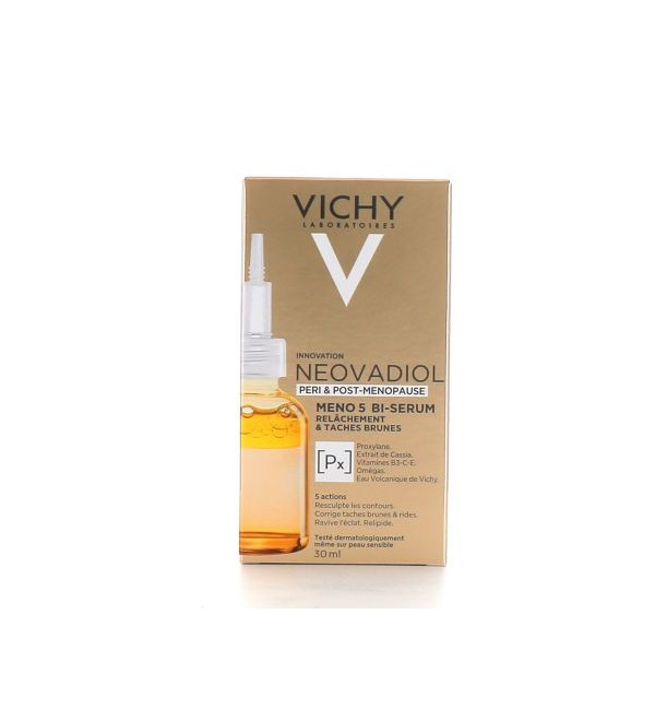 Vichy neovadiol mone5 bi-serum para la flacidez y manchas, activa los mecanismos antiedad de la piel en la menopausia x 30 ml.
