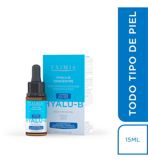 Eximia hyalu b concentre serum concentrado antiedad bioestimulante con vitamina B3/B5 x 15 ml.