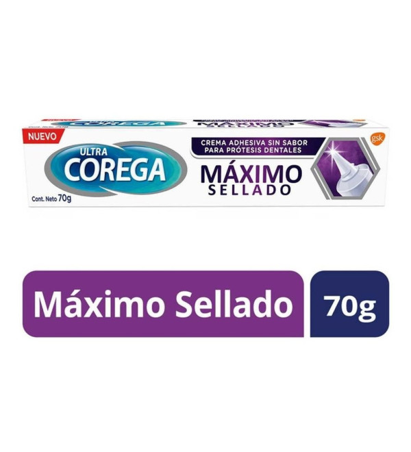 Ultra corega maximo  sellado adhesivo dental sin sabor x70 gramox