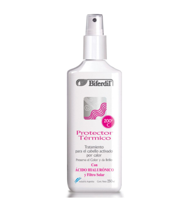 Biferdil protección térmica con ácido hialurónico y filtro uv, atomizador x 250 ml.