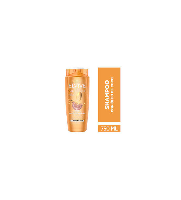 Elvive shampoo oleo coco, para un cabello seco, aporta suavidad y brillo x 750 ml.